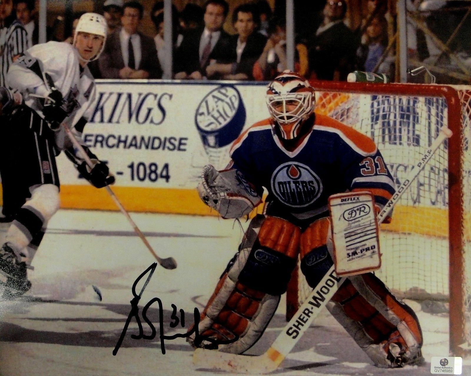 Grant Fuhr Hand Signed Autographed 11x14 Photo Poster painting VS Wayne Gretzky GA GV746989