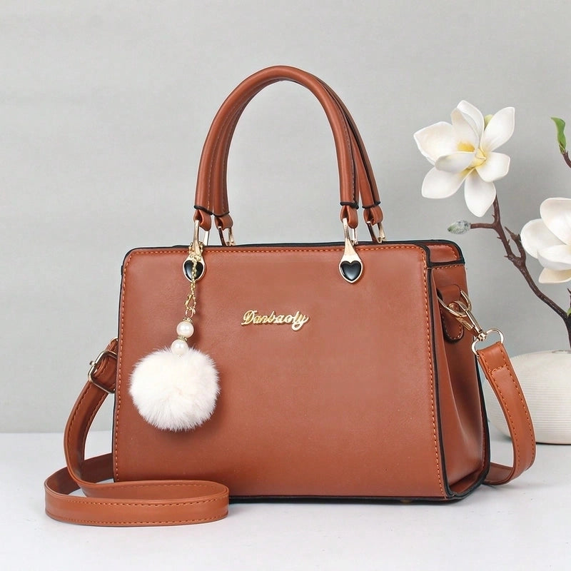 Women’s Large All Seasons Pu Leather Letter Solid Color Elegant Classic Style Square Zipper Square Bag