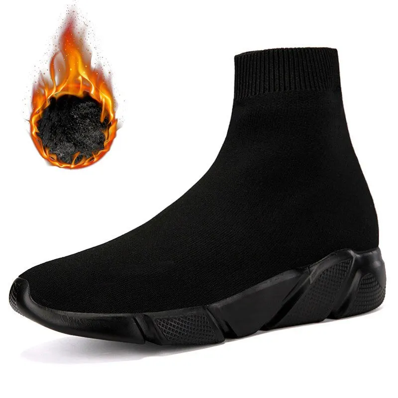 MWY Fashion Trend Couple Socks Boots Shoes High Top Lace Up Men Breathable Winter Casual Shoes Schoenen Thick Soled Ankle Boots