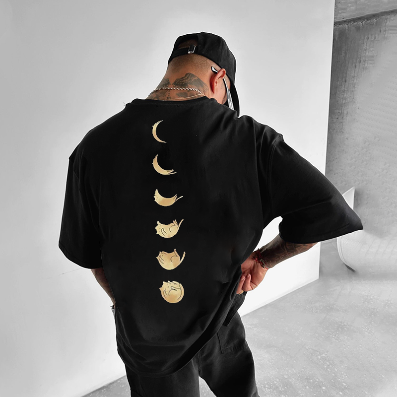 Unisex Oversized Moon Kitten T-Shirt / TECHWEAR CLUB / Techwear