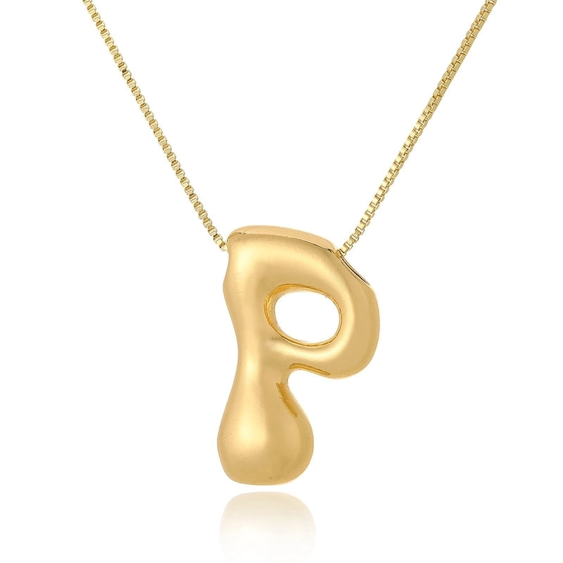Copper Letter Pendant Necklace