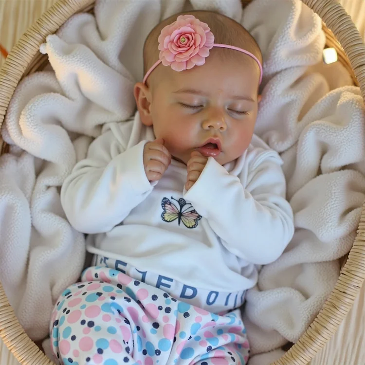 Eyes can Opened & Closed-17'' Real Lifelike Journey Silicone Sleeping Reborn Newborn Baby Doll Girl