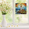 1PC-Diamonds Painting Stained Glass Lighthouse Wall Sticker Home Decor