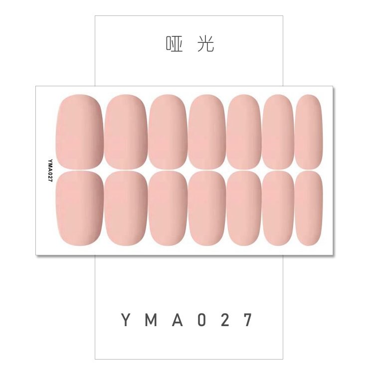 Agreedl Series Matte Effect Nail Stickers Adhesive Fashion Pure Color Slider Nail Art Decorations 14Tips Full Cover Wraps Manicure
