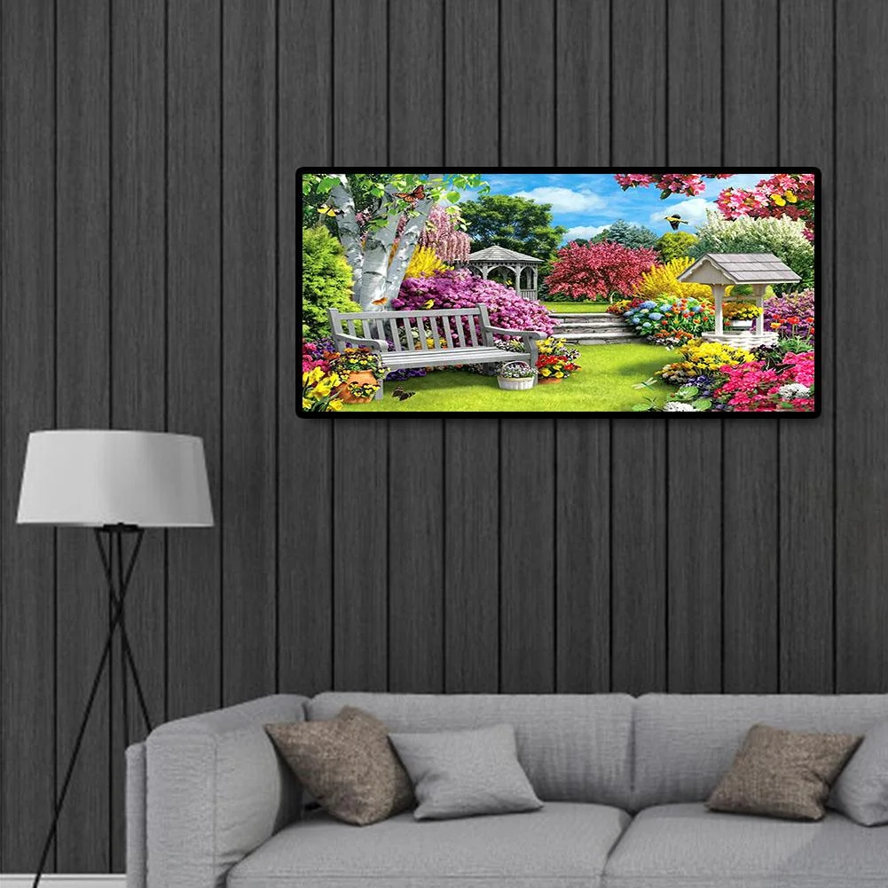 Diamond Painting - Full Round Drill - Beautiful Garden(80*40cm)