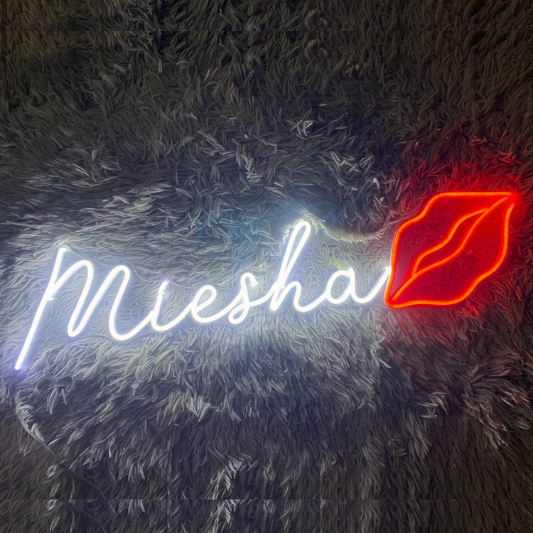 Blanketcute-Personalized 100% Handmade Lips LED Neon Sign with Your Kid's Name