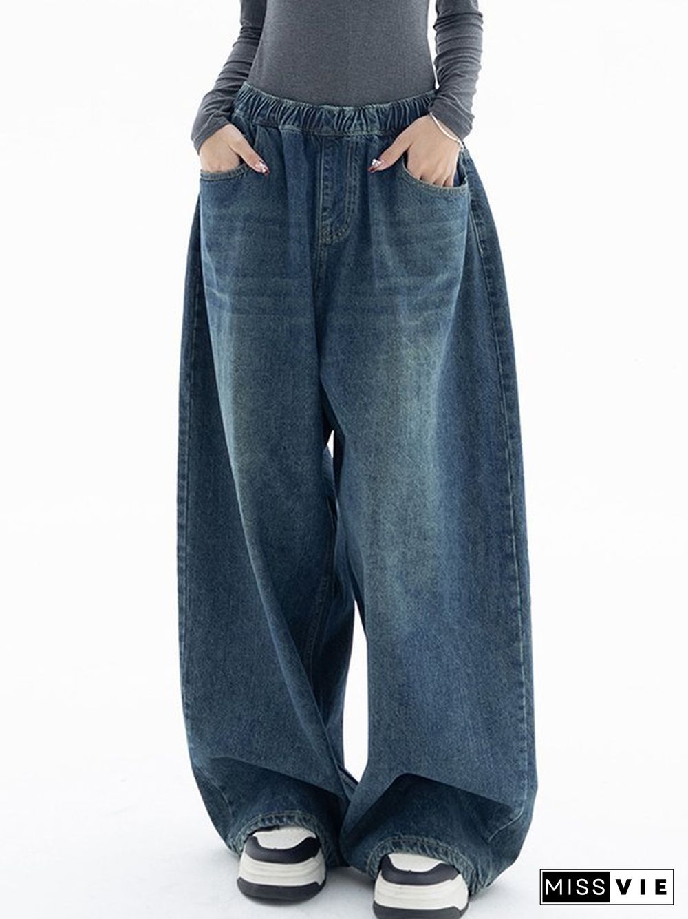 Denim Blue Baggy Boyfriend Jeans