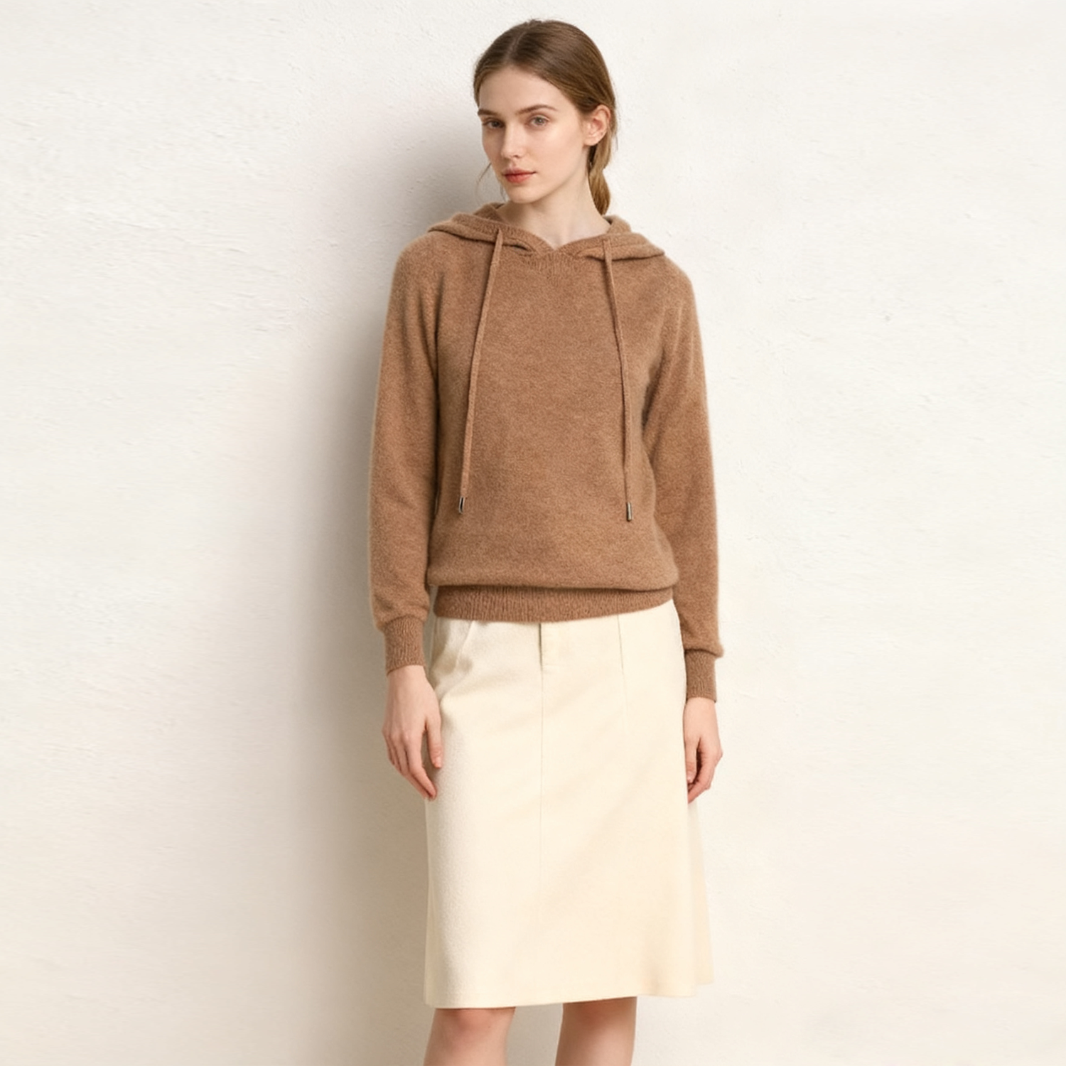 Solid Women's Cashmere Hoodie REAL SILK LIFE