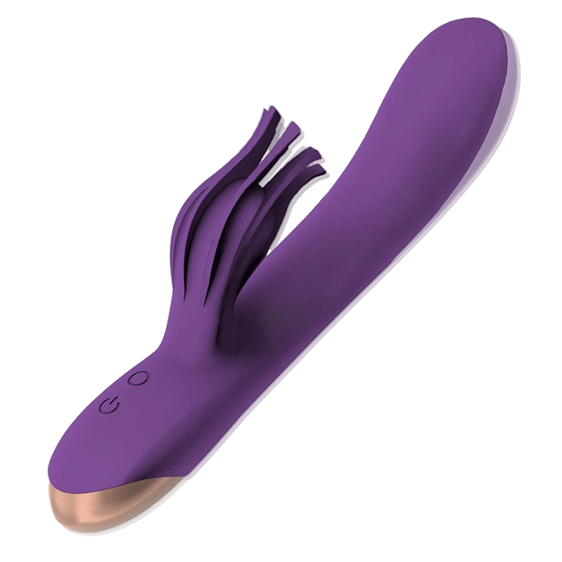 purple Mana Brush Vibrator with Thrusting Dildo