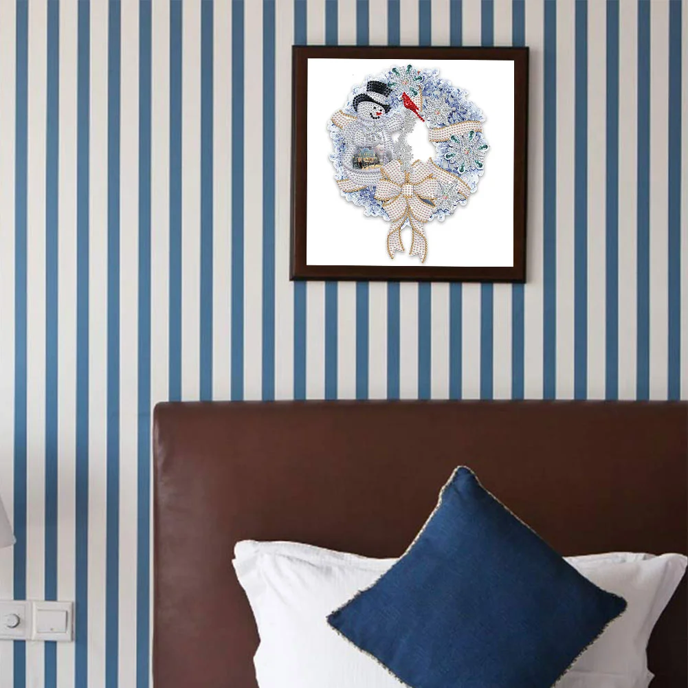 Diamond Painting - Partial Special Shaped Drill - Christmas Wreath(30*30cm)