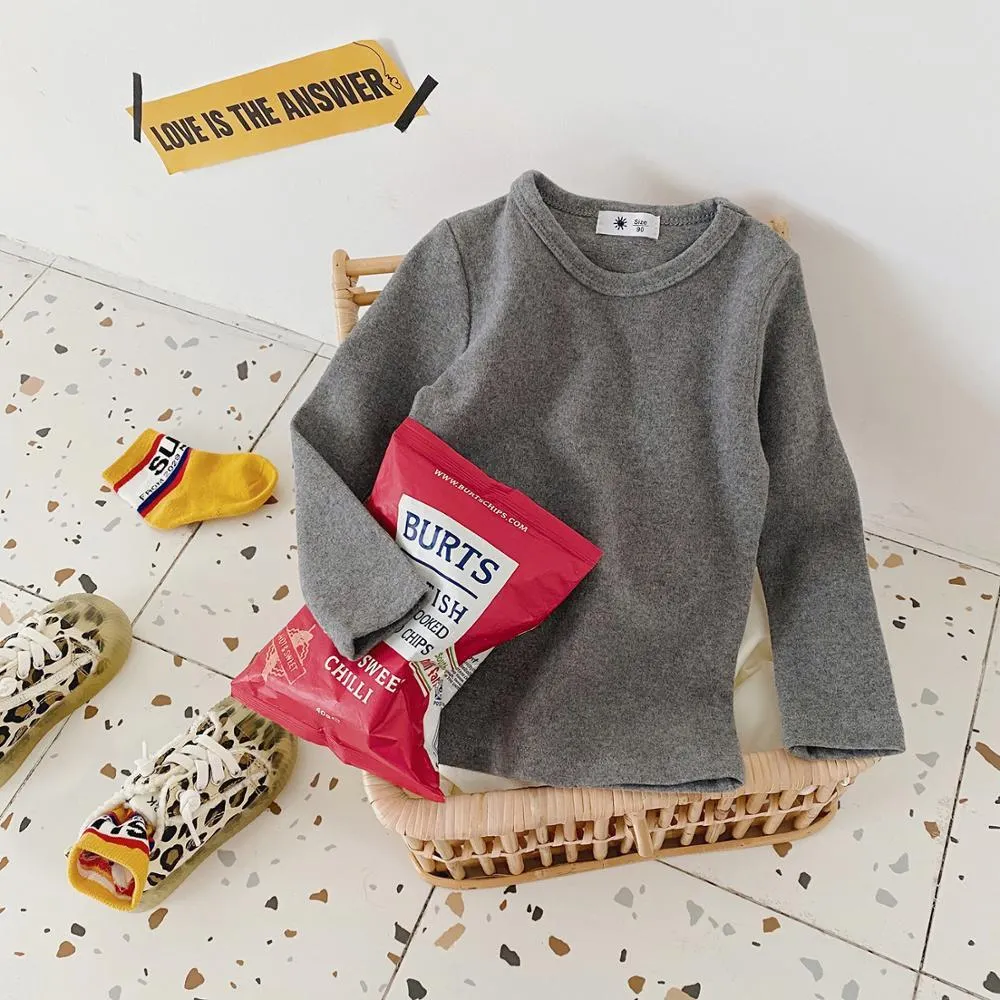 1-10T Cotton T Shirt For Boys Girls Spring Clothes Toddler Kid Baby Candy Color Casual Plain Tee Stretch Basic tshirt Outfit