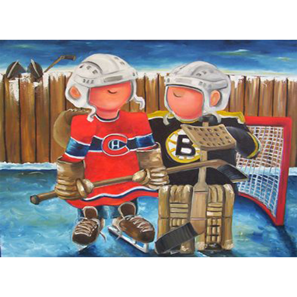 

Hockey Sportman - Round Drill Diamond Painting - 30*40CM, 501 Original