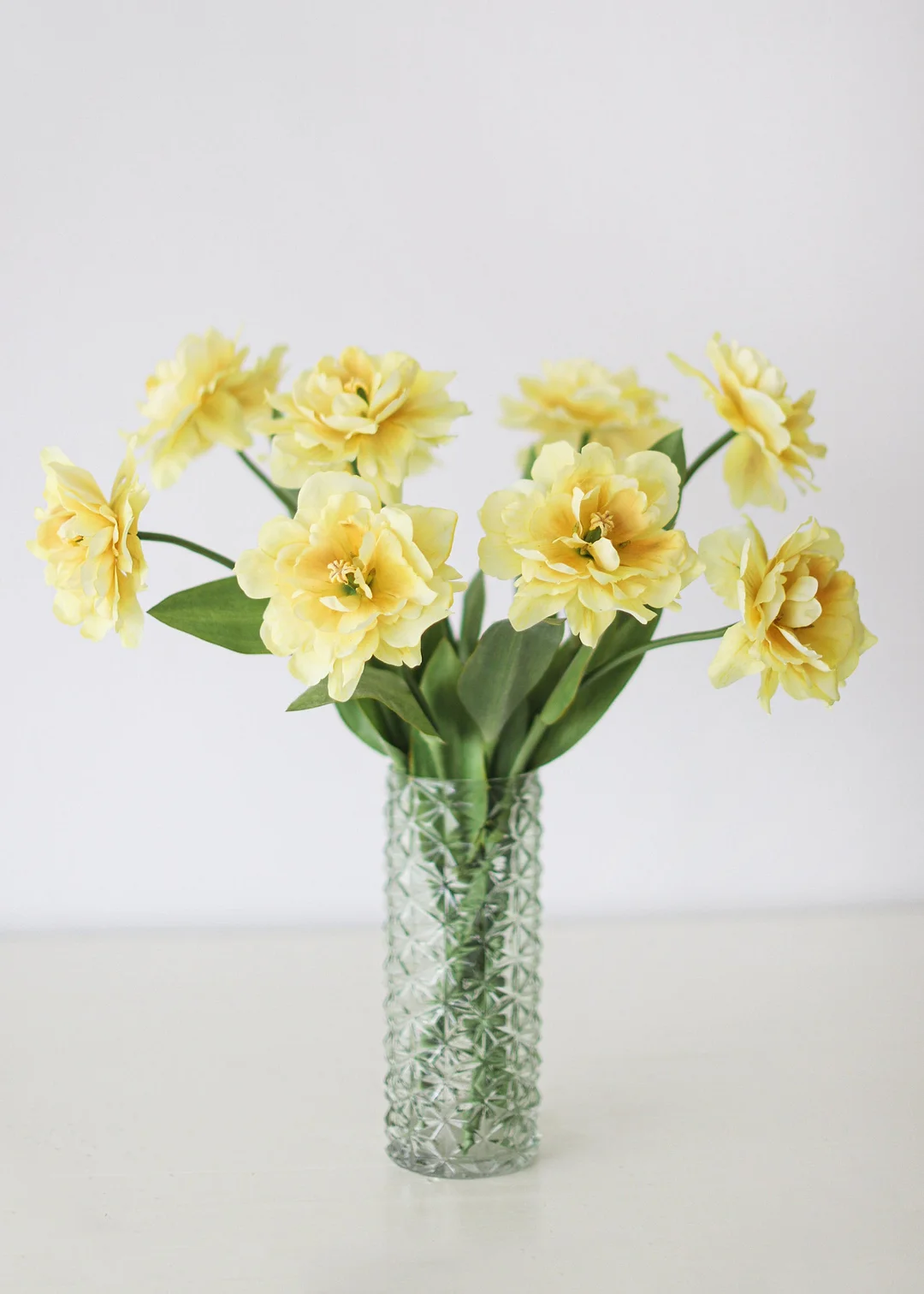 Ruffle Yellow Faux Tulip Flower - 25"