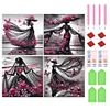 (US Only)4pcs Lady - Diamond Painting - Partial Special Shaped Drill (Canvas|30*30cm)