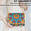 (US Local)DIY Mandala Diamond Art Wooden Coin Pouch with Chain 5D Diamond Painting Purse