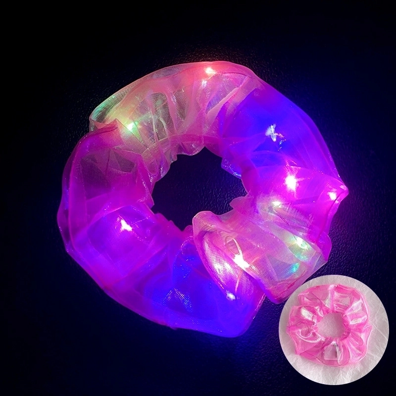 Halloween Novelty Women’S Solid Color Artificial Crystal Luminous Hair Tie