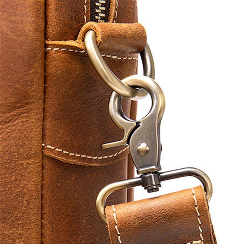 Vintage Style Leather Large Capacity Business Handbag Crossbody Bag