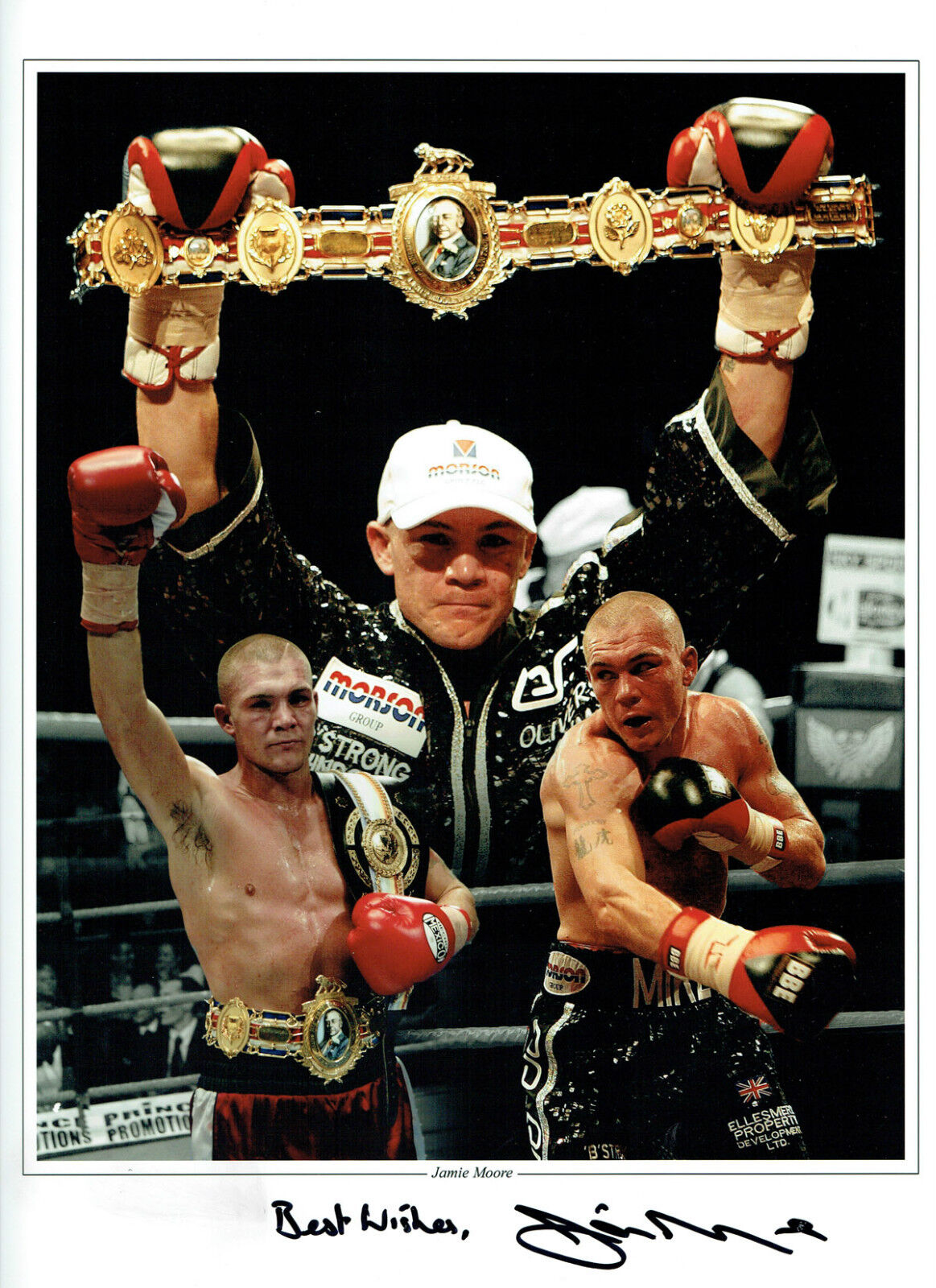 Jamie MOORE Signed Autograph Manchester Boxer 16x12 MONTAGE Photo Poster painting AFTAL COA