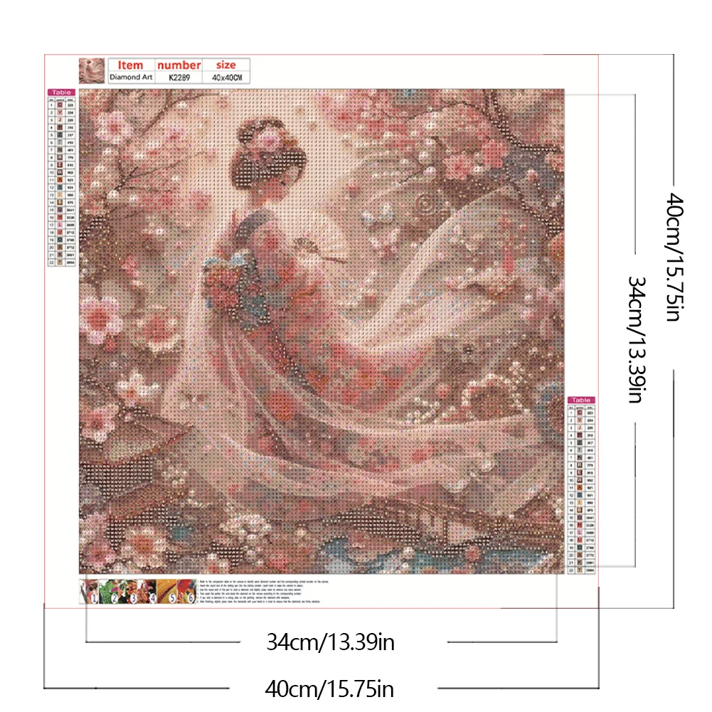 Diamond Painting - Full Round Drill - Japanese Geisha Beauty(Canvas|40*40cm)