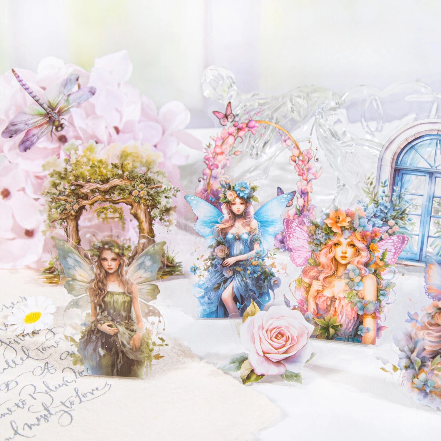 Journalsay 30매 정원 메신저 시리즈 빈티지 식물 꽃 조경 PET 스티커