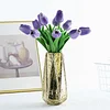10 Stems | 13" Purple Real Touch Artificial Foam Tulip Flower Bouquets