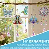 5PCS-1 5D DIY Diamond Painting Wind Chimes Suncatcher Kit Double Sided Diamond Art Kits Suncatcher with Crystal Pendant for Home Wall Window Decor Adults DIY Art Craft