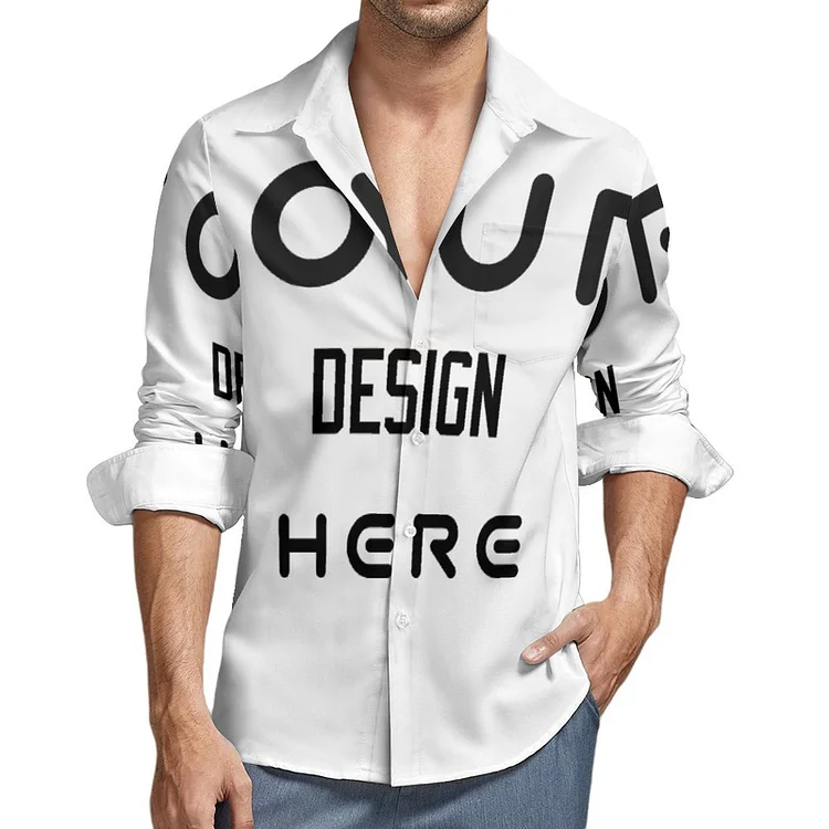 Personalized Design Men's Large Long Sleeve Shirt Full Print