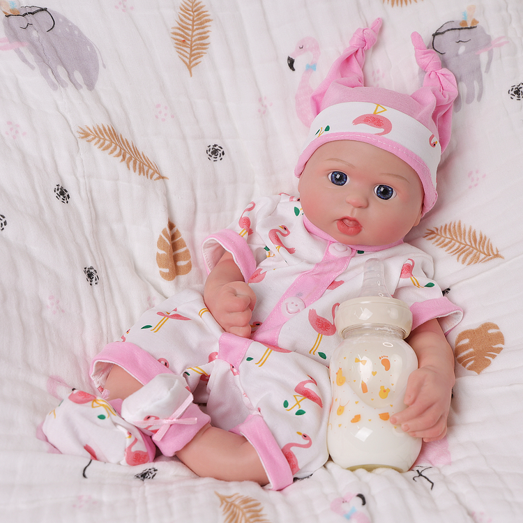 Babeside Bailyn 16'' Full Silicone Reborn Baby Doll Girl Adorable Pink Flamingo