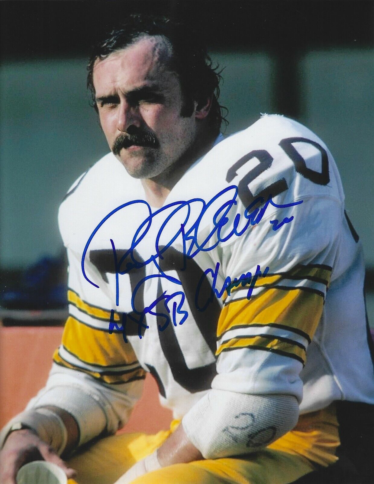 Autographed 8x10 ROCKY BLEIER 4x SBC