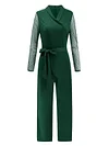 Solid Color Split-Joint  Long Sleeve Jumpsuits