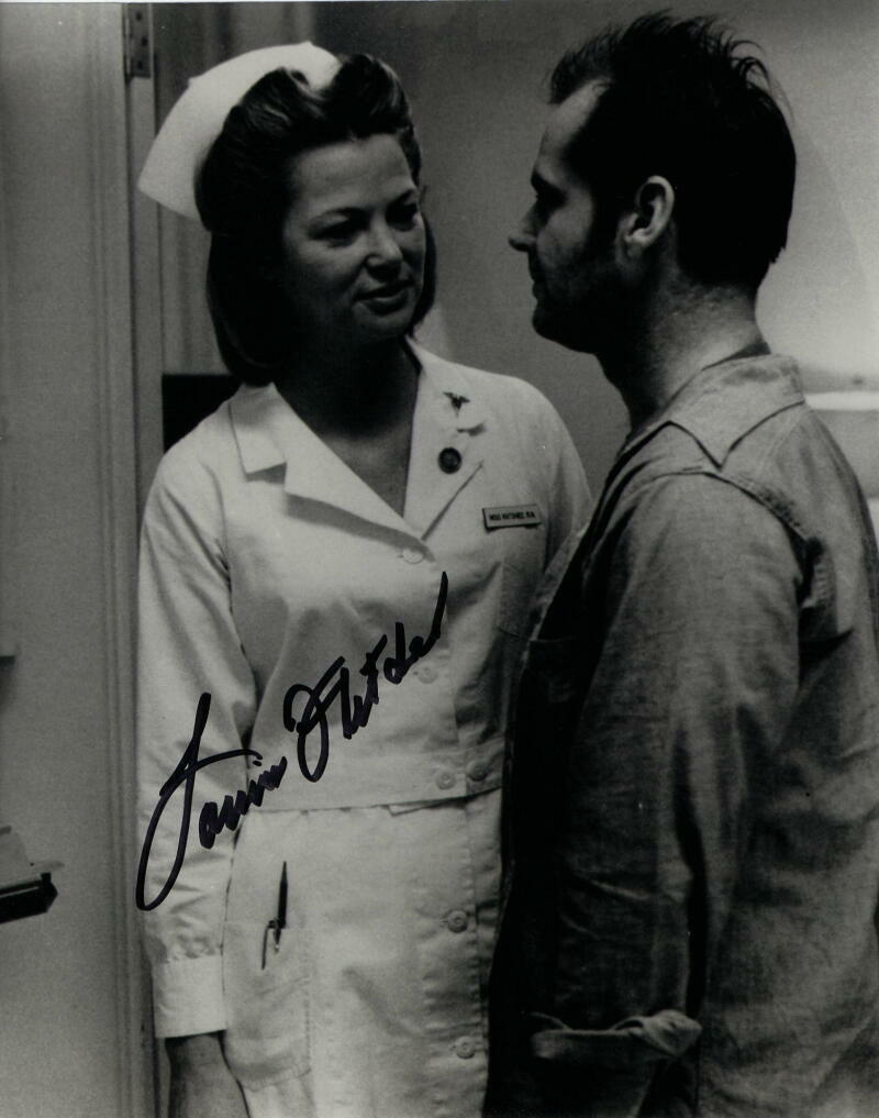 LOUISE FLETCHER SIGNED AUTOGRAPH 8X10 Photo Poster painting - NURSE RATCHED W/ JACK NICHOLSON