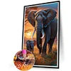 (45*65cm)Tropical Elephant - Full Round Partial AB Drill Diamond Painting