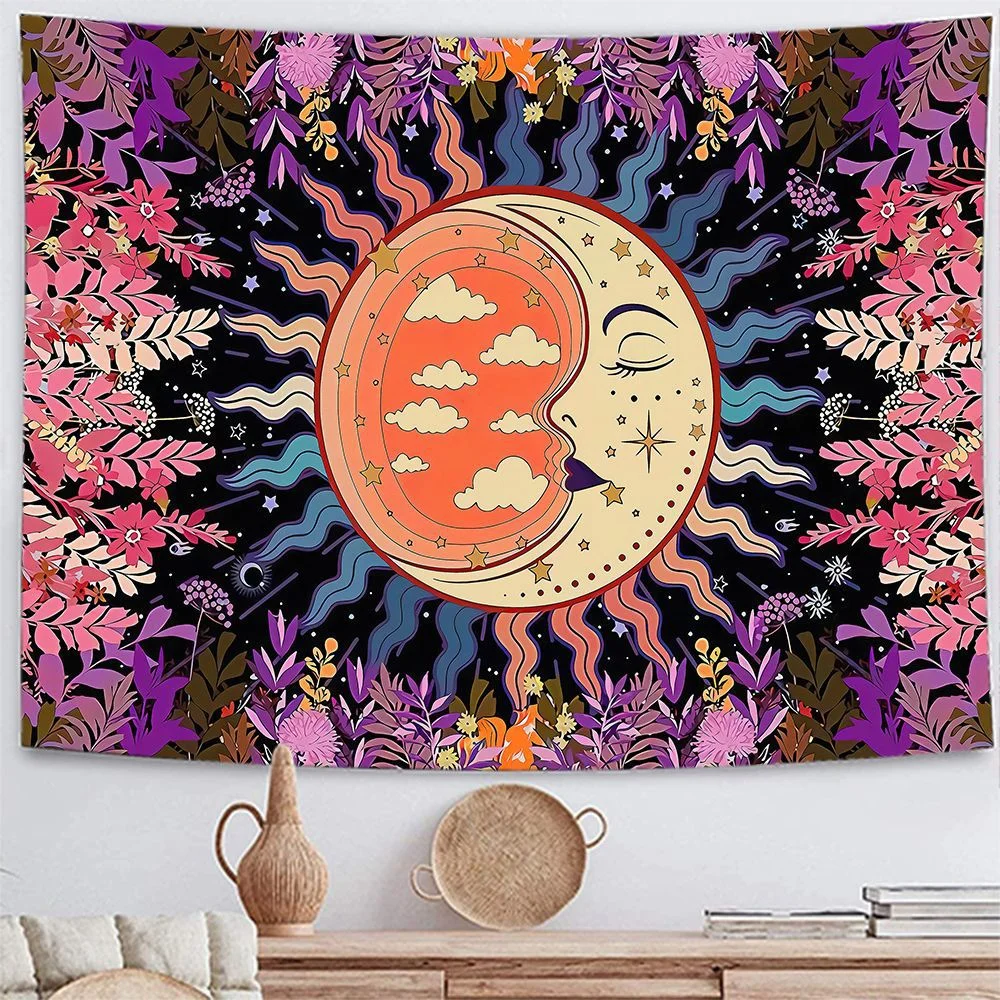 India Mandala Tapestry Boho Decor Wall Cloth Hippie Butterfly Life Tree Blanket Mushroom Sun Moon Wall Carpet