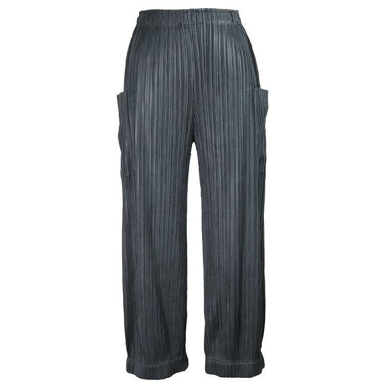 Latest Japanese women's pocket pants summer Office worker nine-cent casual pants comfortable sports drape TP5037
