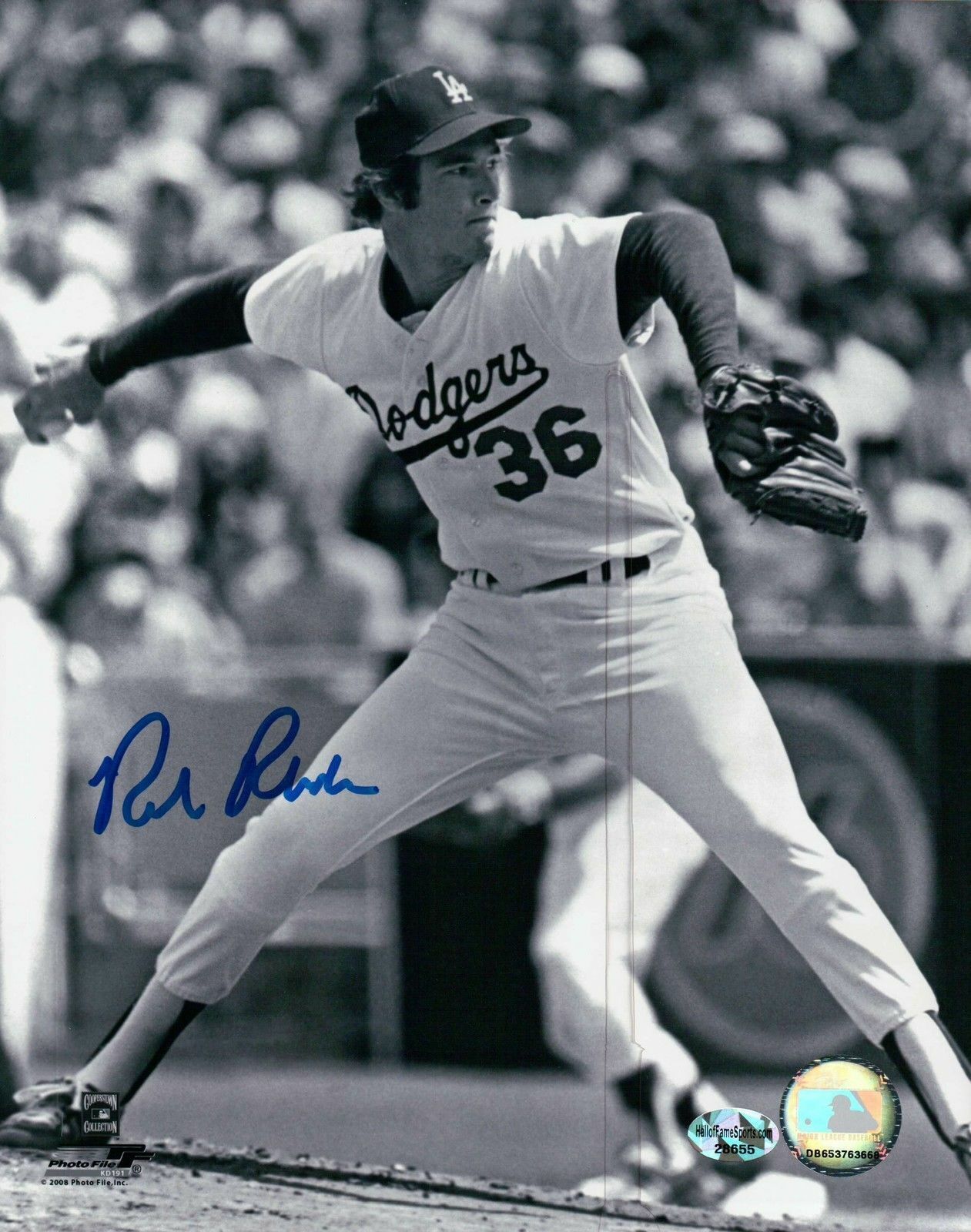 Rick Rhoden Signed 8X10 Photo Poster painting Autograph Los Angeles Dodgers B/W Pitch Auto COA