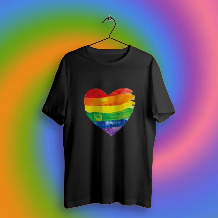 Rainbow Heart Casual Printed | T-SHIRT
