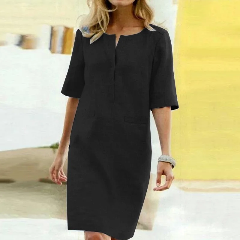 2022 ZANZEA Shirt Dress Women's Summer Sundress Vintage Casual Tunic Vestidos Elegant Female Half Sleeve Party Robe