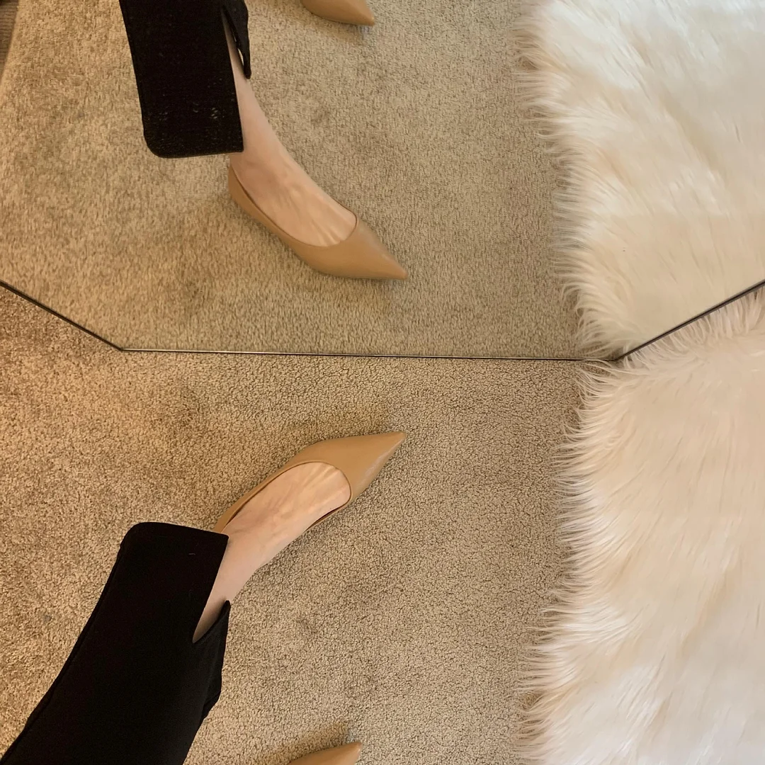 Breakj Soft! Small White Leather Shoes Women's English Low-Heeled Single Shoes Flat-Soled Pointed Shallow Work Shoes Soft Leather