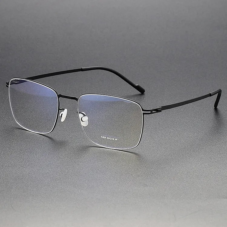 Germany Rectangle Frame Germany Rectangle Screwless Glasses Frame Men Ultralight Stainless ...