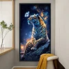 (Big Size) Ferocious Tiger - 11CT Stamped Cross Stitch 40*70CM