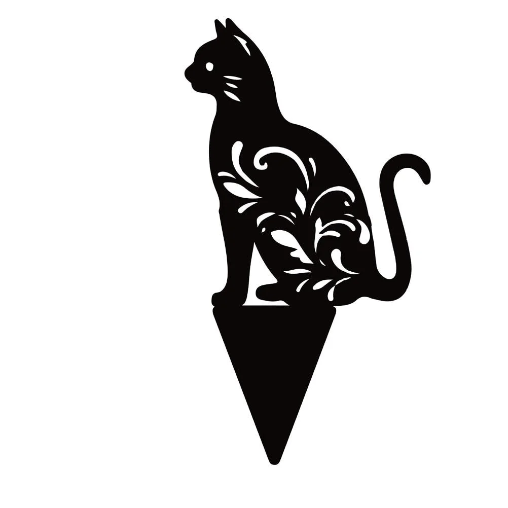 Black Cat Silhouette Winds Spinners Stake Yard Art Acrylic Garden Decor Cat Crafts Lawn For Courtyards Backyards Lawns Gardens