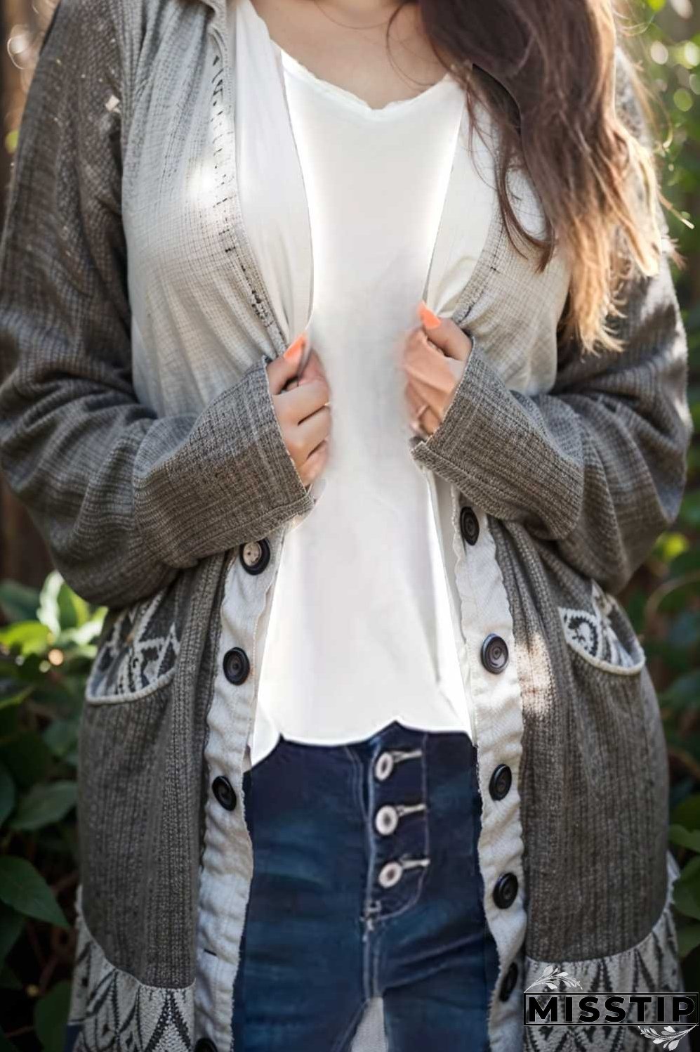 cozy cable knit button front long sleeve cardigan