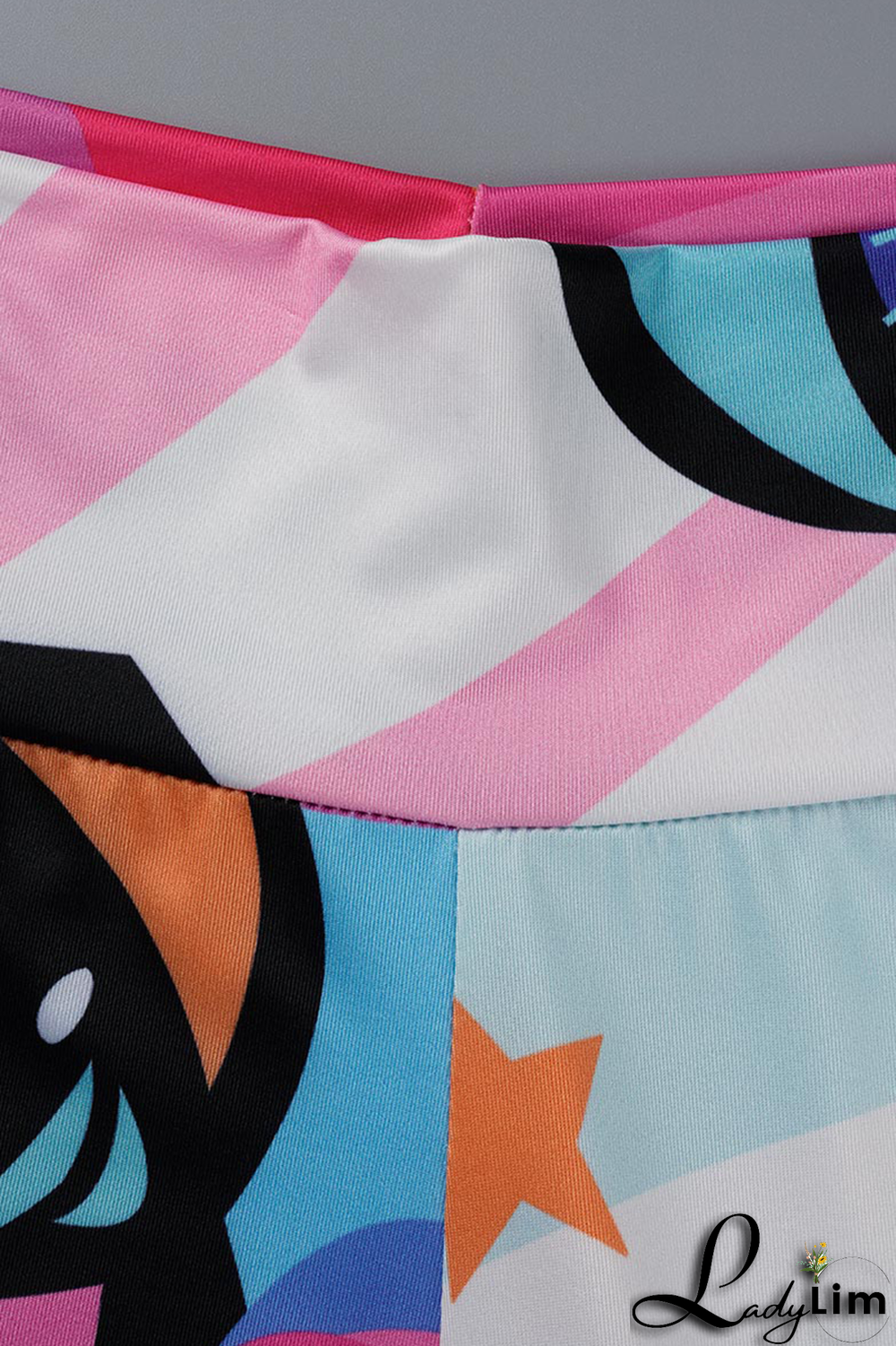 White Sexy Print Patchwork V Neck Sleeveless Two Pieces