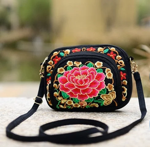 Vintage Women Handbag Hmong Vintage Tote Messenger Hippie Ethnic Shoulder Bag Embroidery Boho