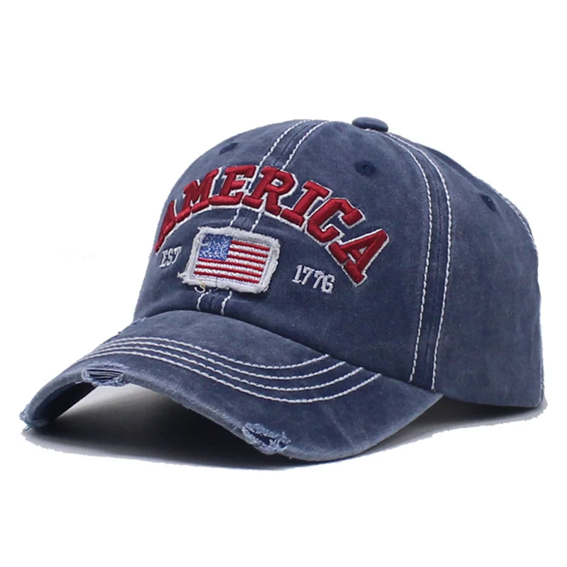 Men's Women's American Flag Embroidered Washed Retro Cap-inspireuse