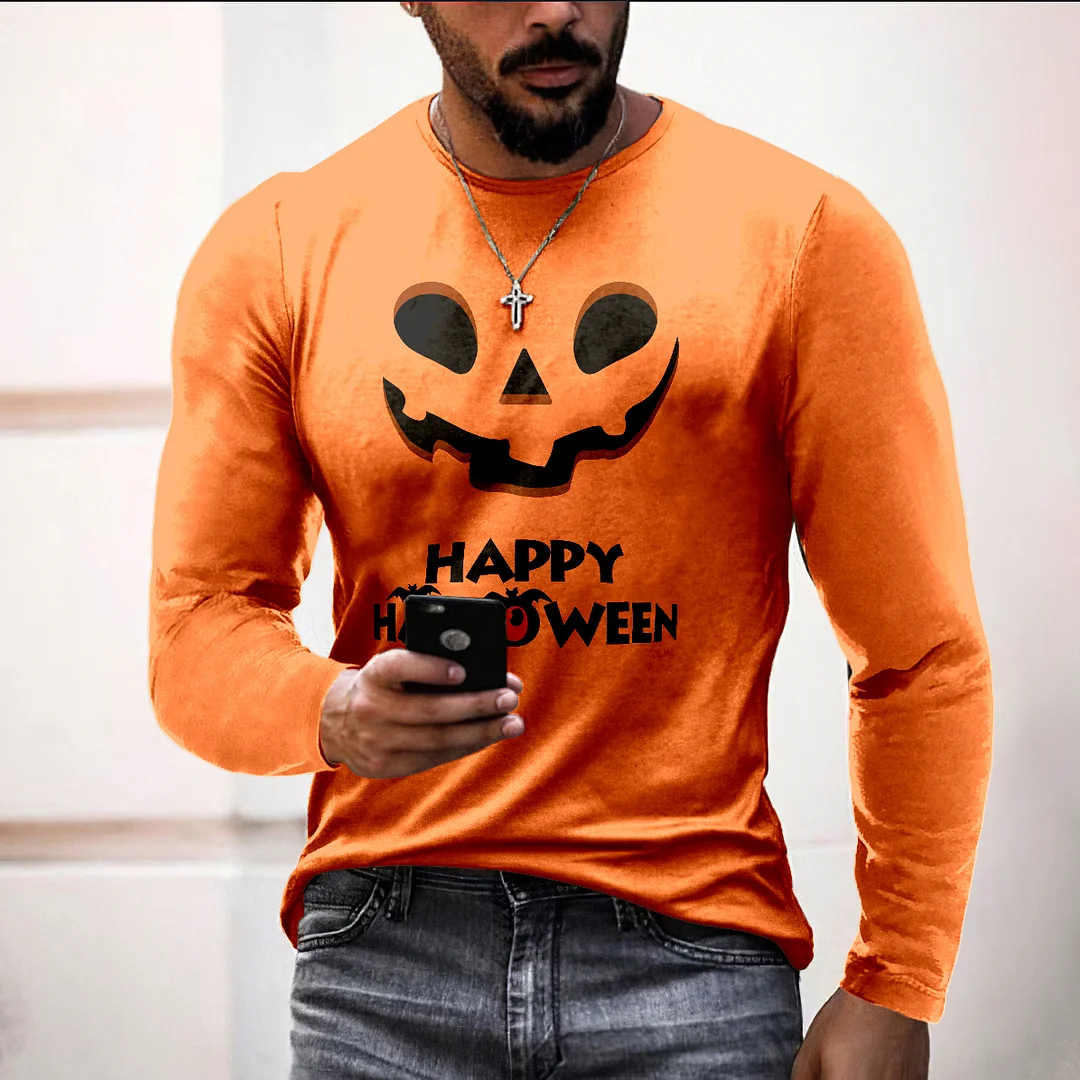 Casual Happy Halloween Long Sleeve T-Shirt