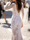 Lace Puff Sleeves Wedding Maxi Dress