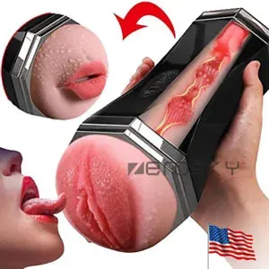 male masturbator mouth Handsfree Male Masturbator Mouth Stroker Pocket Pussy Automatic Sex Toys  for Men