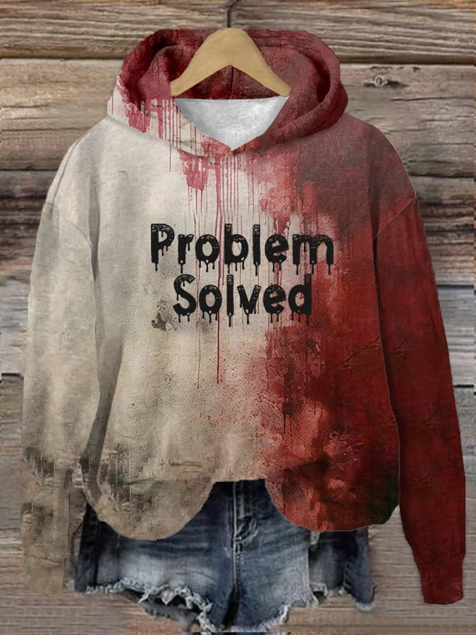 Women's Halloween Printed Hooded Sweatshirt