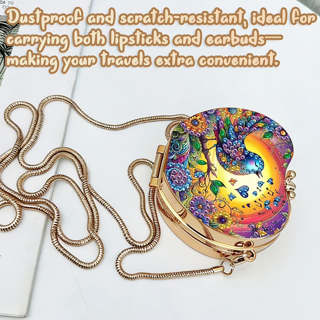 Birds DIY Acrylic Love Diamond Art Painting Card Case Wallet with Chain Small Diamond Painting Crossbody Bag for Adults Women Girls Gift